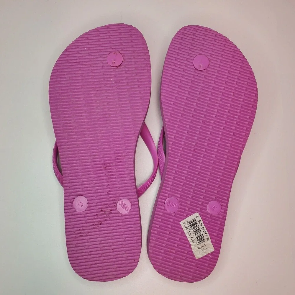 Havaianas Slim Disney Minnie Mouse Flip Flops Ice Pink Womens Size‎ 6 EUR 37/38